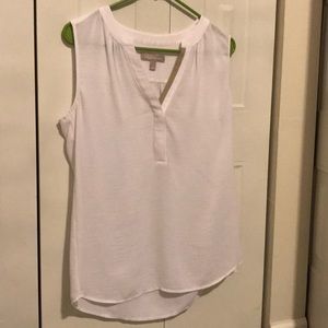 Banana republic split neck tank- white size s
